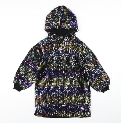 NEXT Girls Multicoloured Polyester Pullover Hoodie Size 7 Years Pullover - Sequin