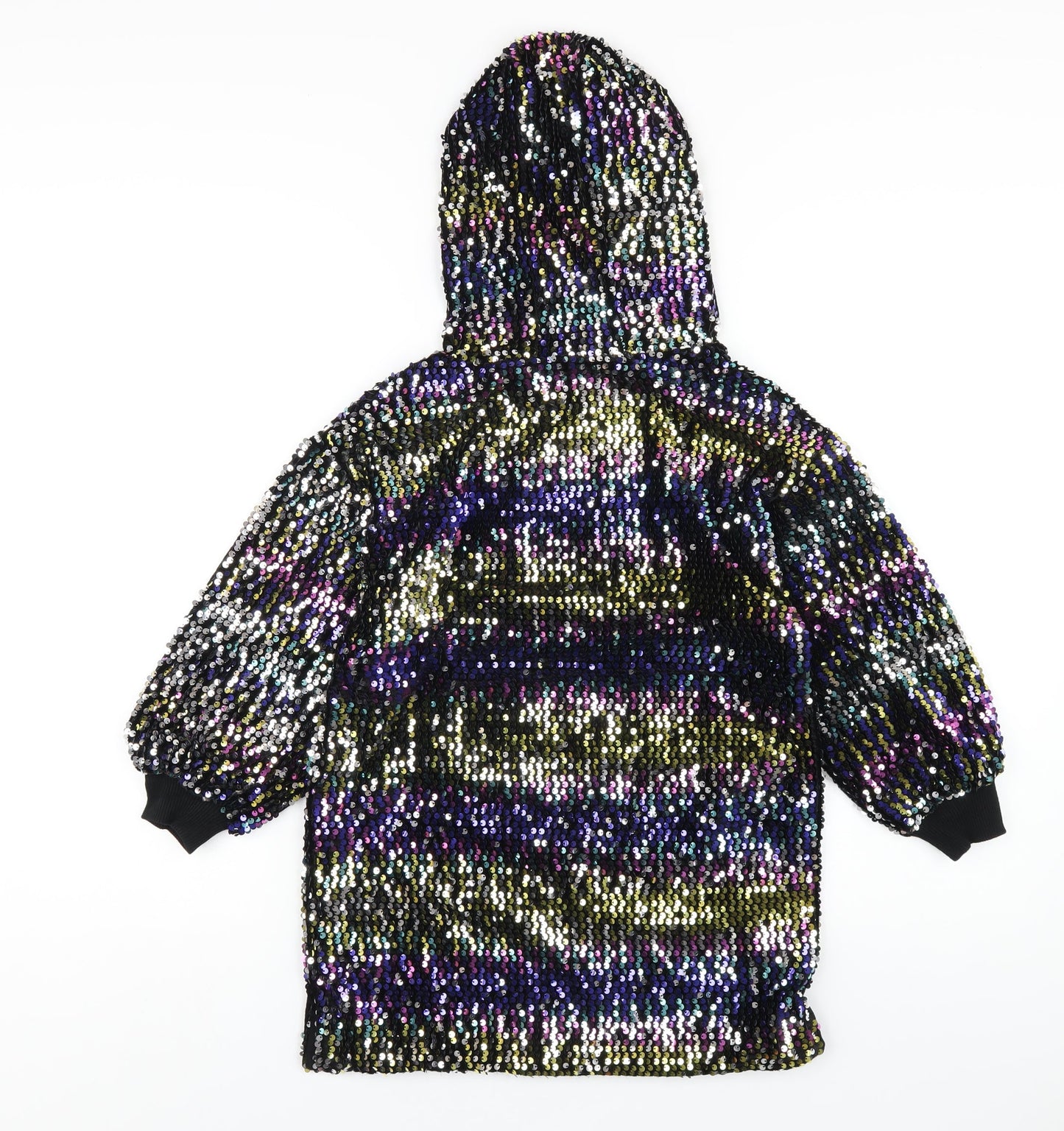 NEXT Girls Multicoloured Polyester Pullover Hoodie Size 7 Years Pullover - Sequin