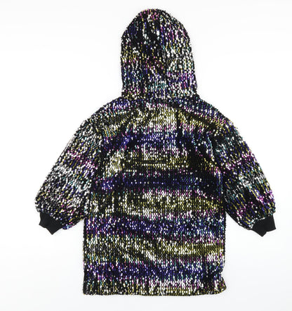 NEXT Girls Multicoloured Polyester Pullover Hoodie Size 7 Years Pullover - Sequin