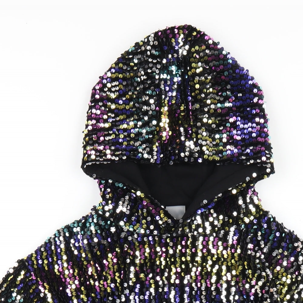 NEXT Girls Multicoloured Polyester Pullover Hoodie Size 7 Years Pullover - Sequin
