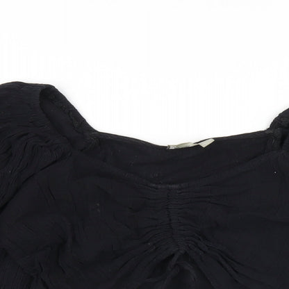 Womens UK Size 2 ASOS Black Cropped T-Shirt