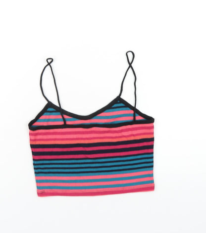 Womens UK Size 8 Topshop Multicoloured Cropped T-Shirt