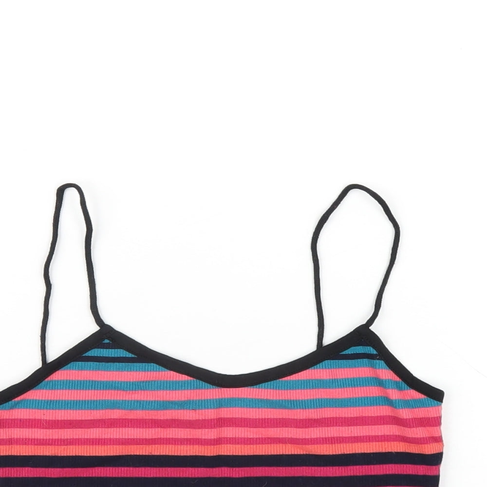 Womens UK Size 8 Topshop Multicoloured Cropped T-Shirt