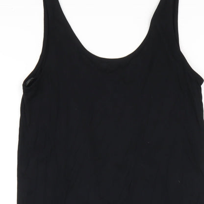 Marks and Spencer Womens Black Viscose Tank Dress Size S Scoop Neck Pullover
