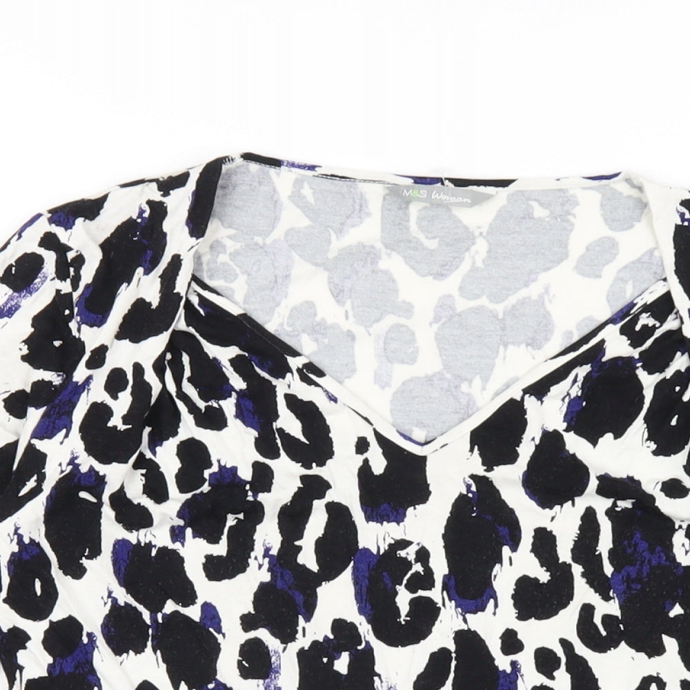 Womens UK Size 10 Marks and Spencer Multicoloured Basic T-Shirt