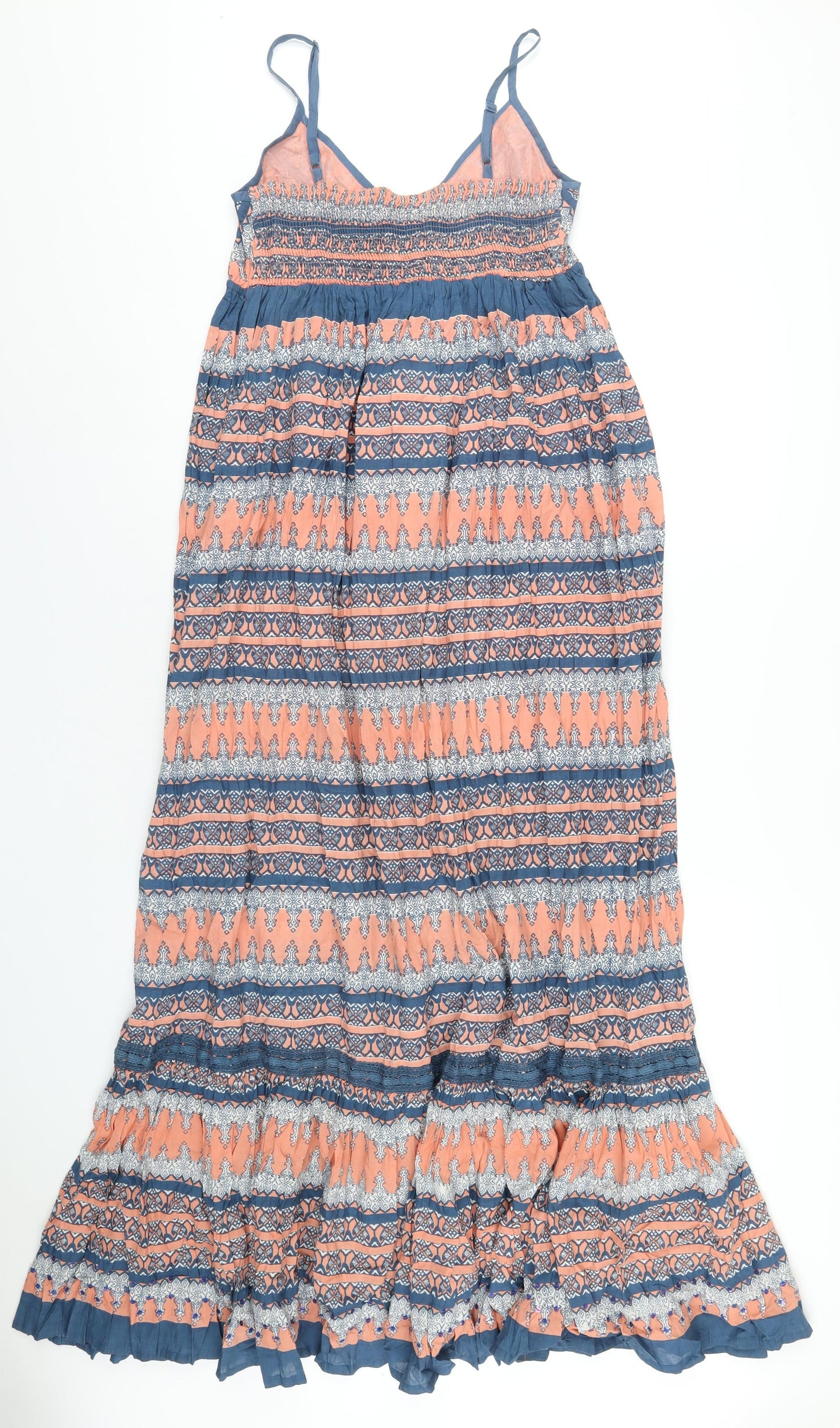 Miss Selfridge Womens Multicoloured Geometric Cotton Maxi Size 10 V-Neck Pullover