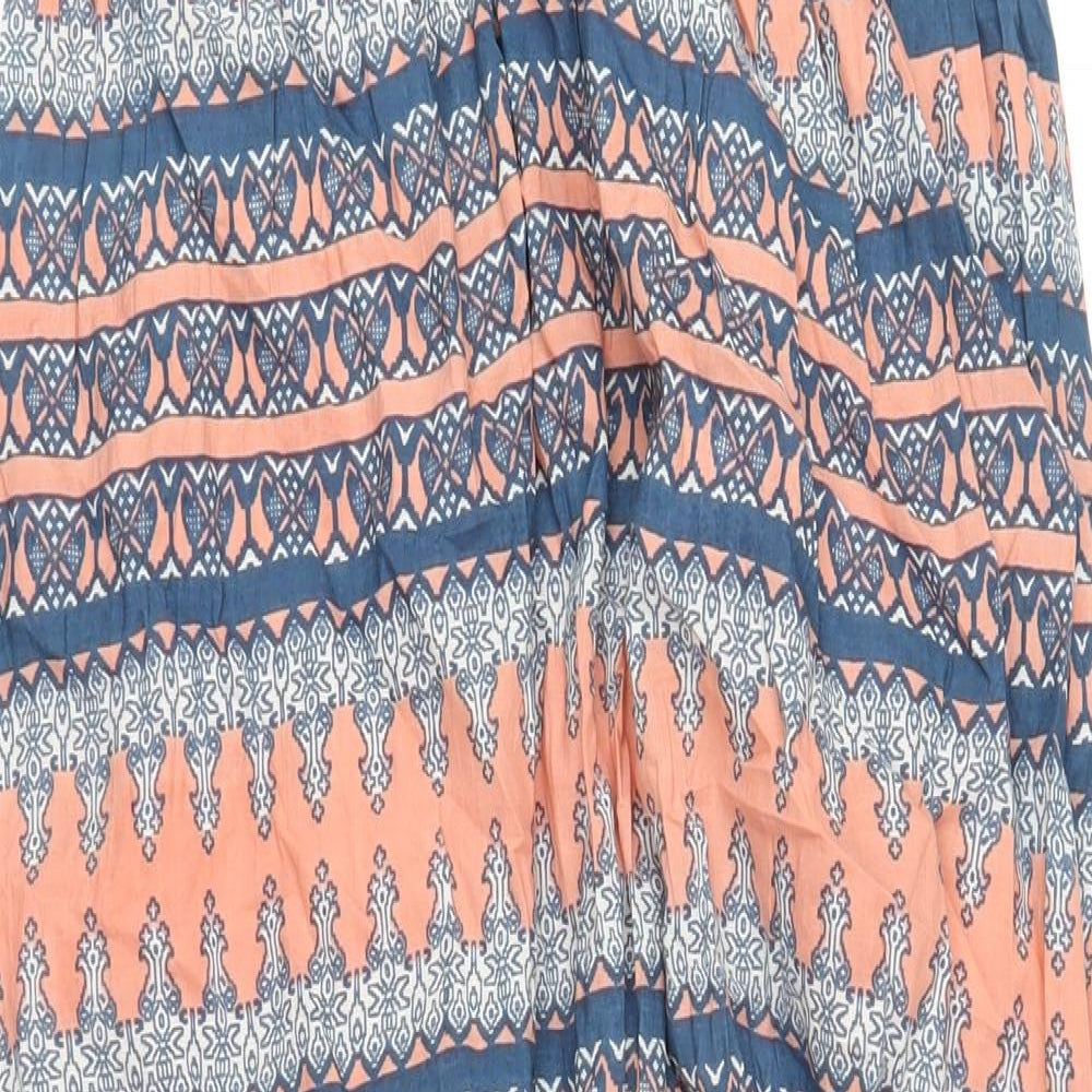 Miss Selfridge Womens Multicoloured Geometric Cotton Maxi Size 10 V-Neck Pullover