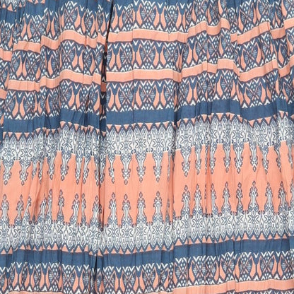 Miss Selfridge Womens Multicoloured Geometric Cotton Maxi Size 10 V-Neck Pullover