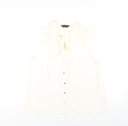 Womens UK Size 16 Dorothy Perkins Ivory Basic Button-Up
