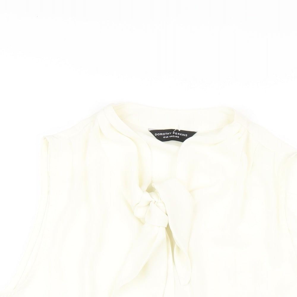 Womens UK Size 16 Dorothy Perkins Ivory Basic Button-Up