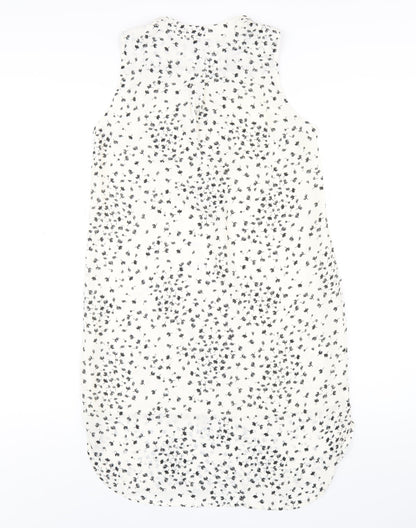H&M Womens Ivory Geometric Polyester A-Line Size 6 V-Neck Pullover