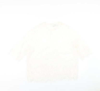Womens UK Size 18 Wallis Ivory Basic T-Shirt