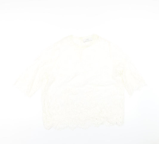 Womens UK Size 18 Wallis Ivory Basic T-Shirt