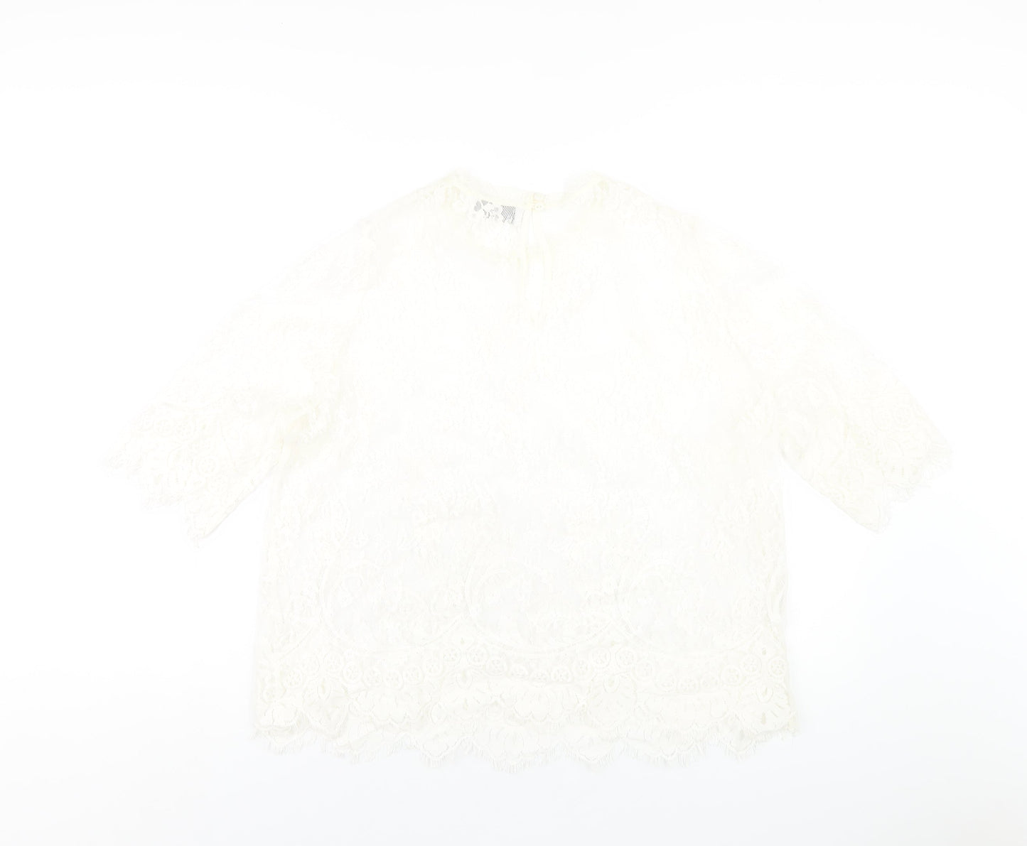 Womens UK Size 18 Wallis Ivory Basic T-Shirt