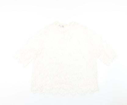 Womens UK Size 18 Wallis Ivory Basic T-Shirt