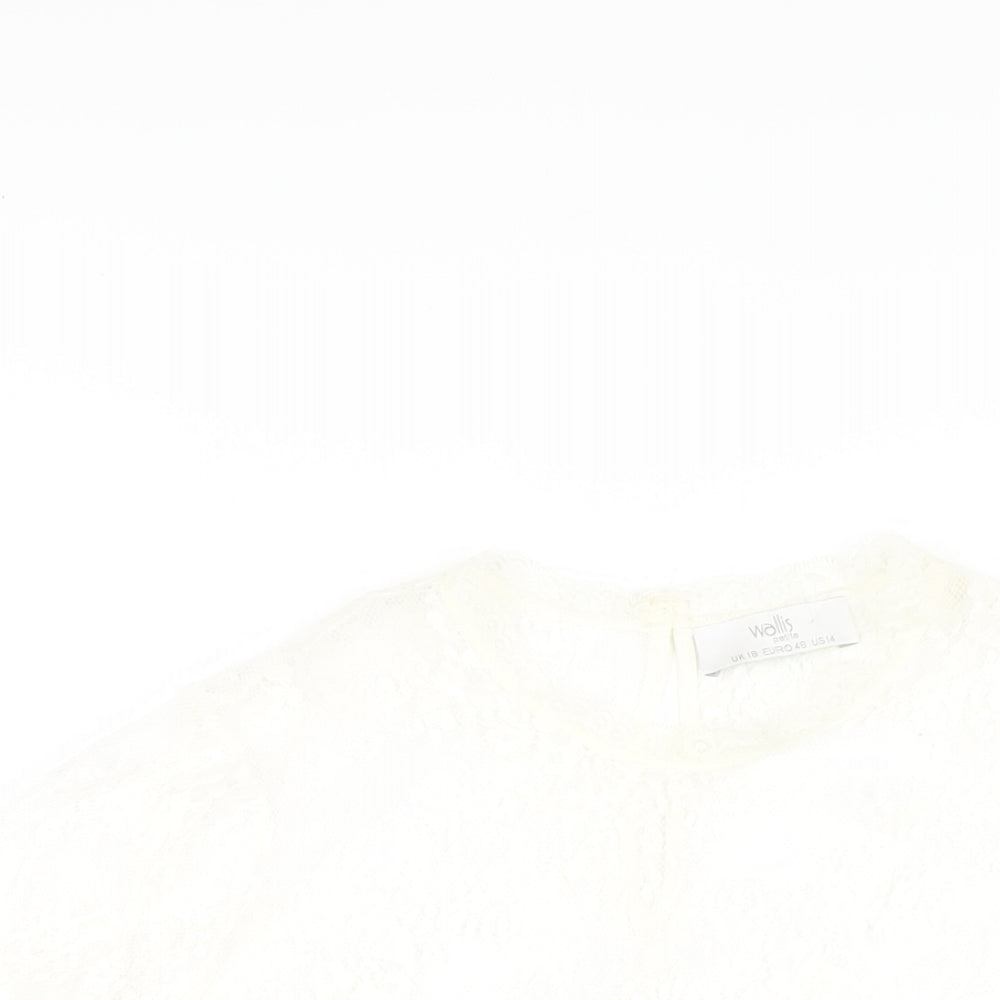 Womens UK Size 18 Wallis Ivory Basic T-Shirt