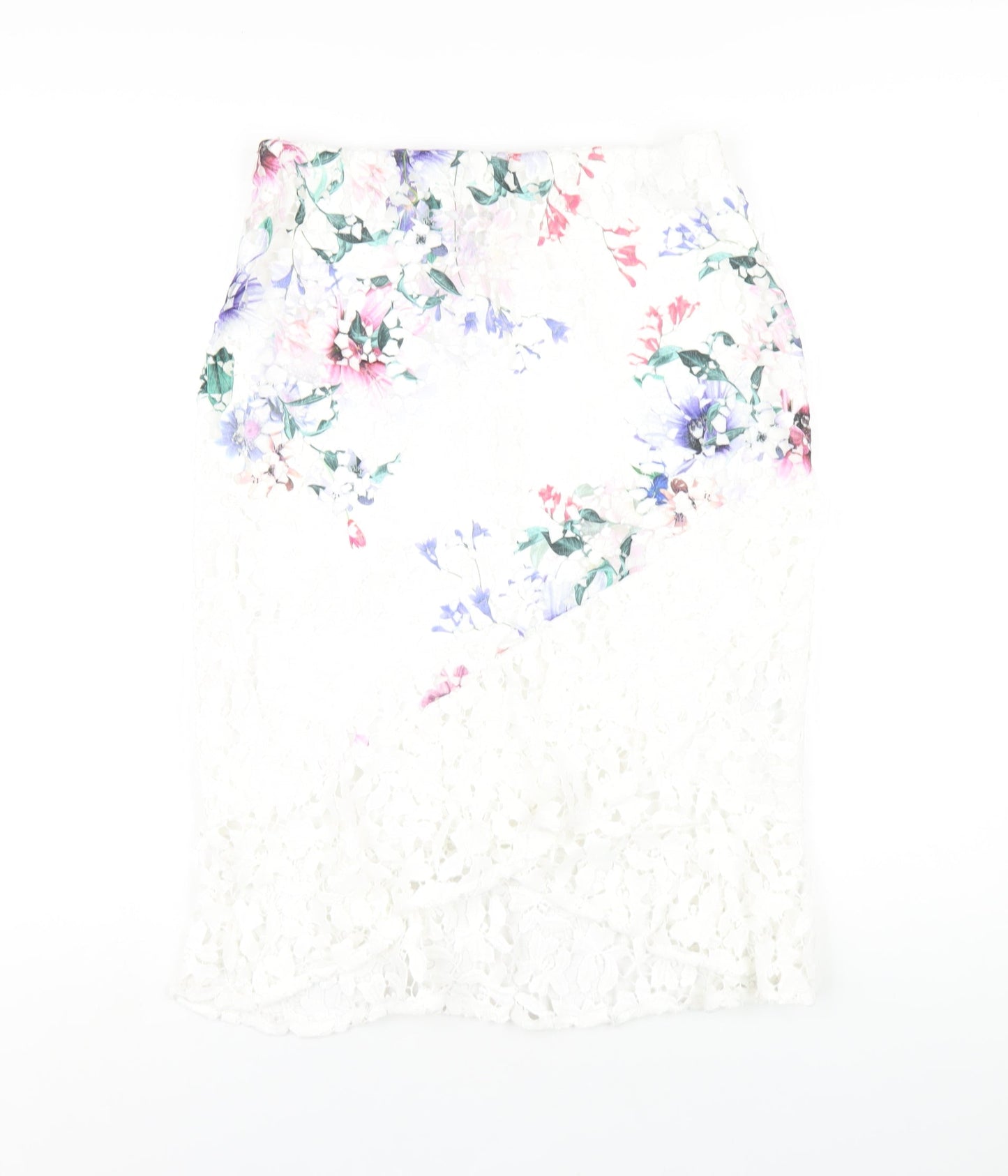 Lipsy Womens White Polyester Straight & Pencil Skirt Size 14