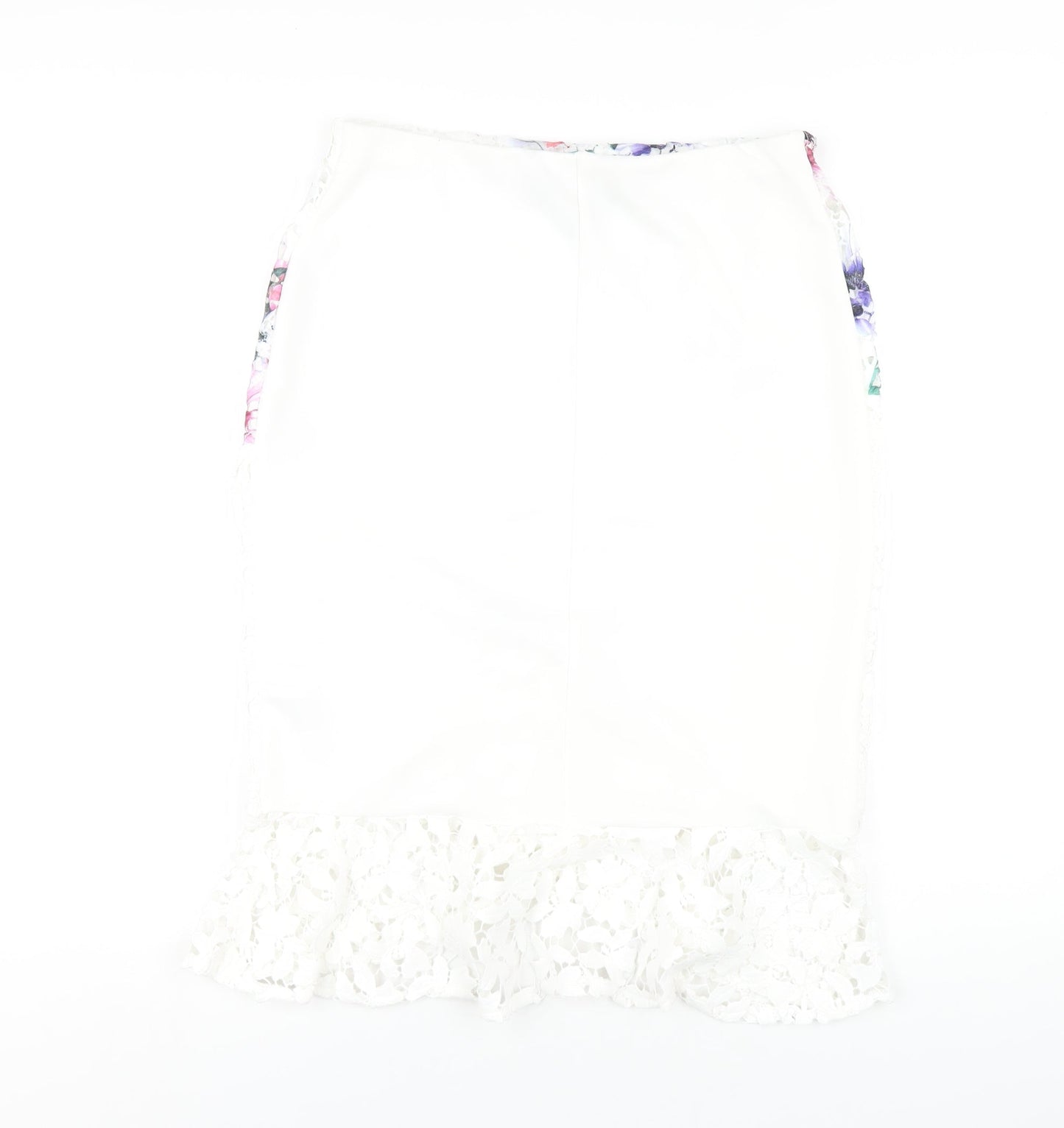 Lipsy Womens White Polyester Straight & Pencil Skirt Size 14