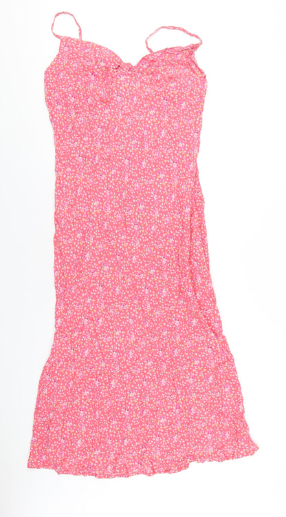 Gap Womens Pink Geometric Viscose A-Line Size 14 V-Neck Pullover