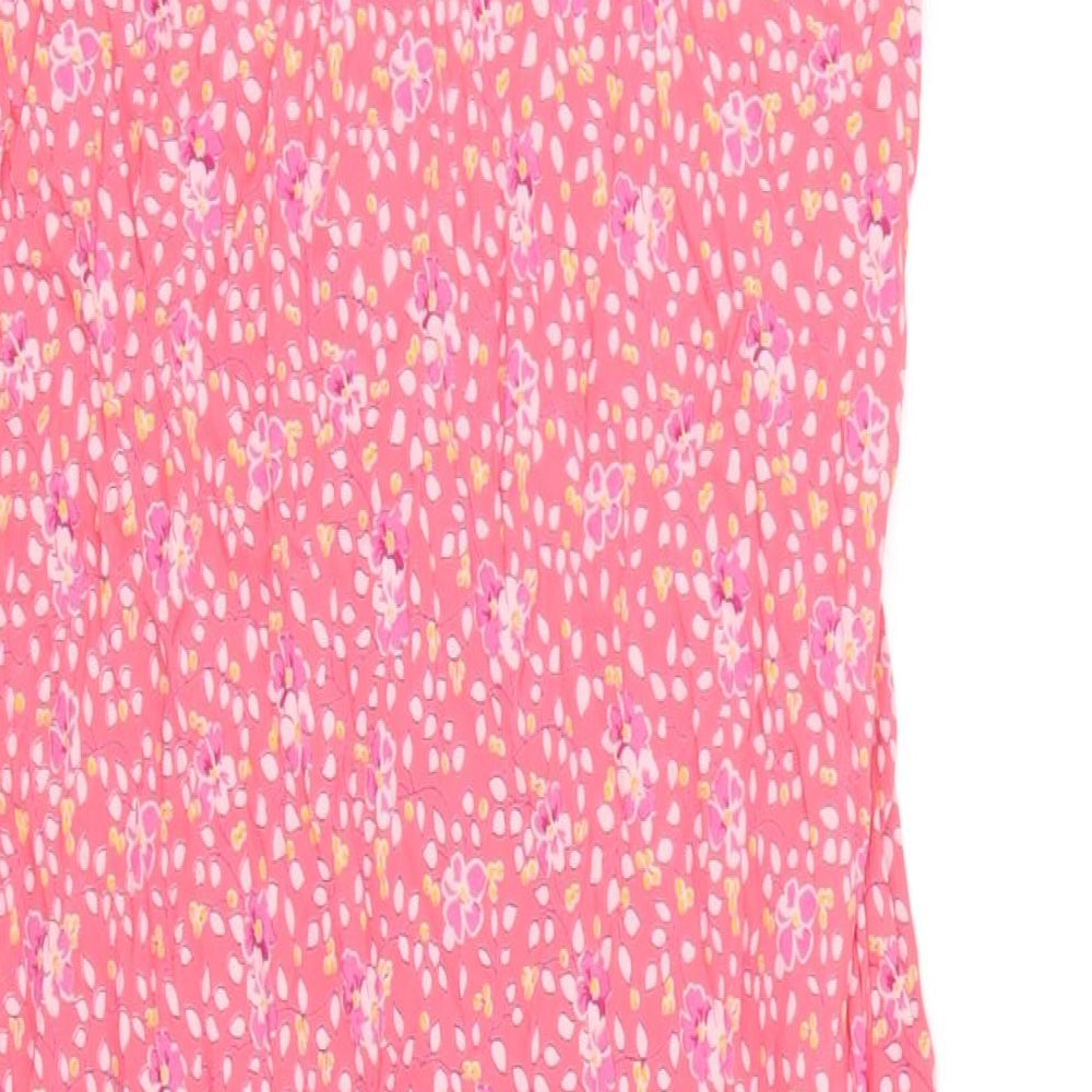 Gap Womens Pink Geometric Viscose A-Line Size 14 V-Neck Pullover