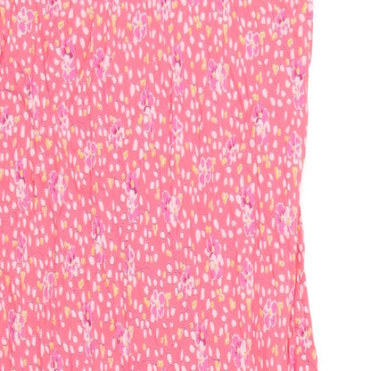 Gap Womens Pink Geometric Viscose A-Line Size 14 V-Neck Pullover