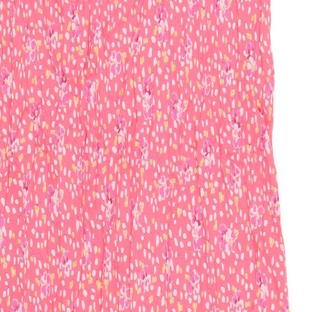 Gap Womens Pink Geometric Viscose A-Line Size 14 V-Neck Pullover