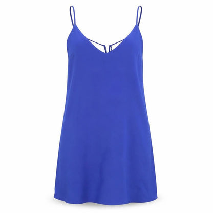 Marks and Spencer Womens Blue Polyester Slip Dress Size 10 V-Neck Pullover
