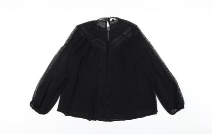 Womens UK Size S Mango Black Basic Blouse