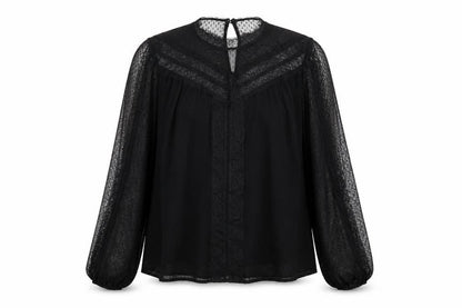 Womens UK Size S Mango Black Basic Blouse