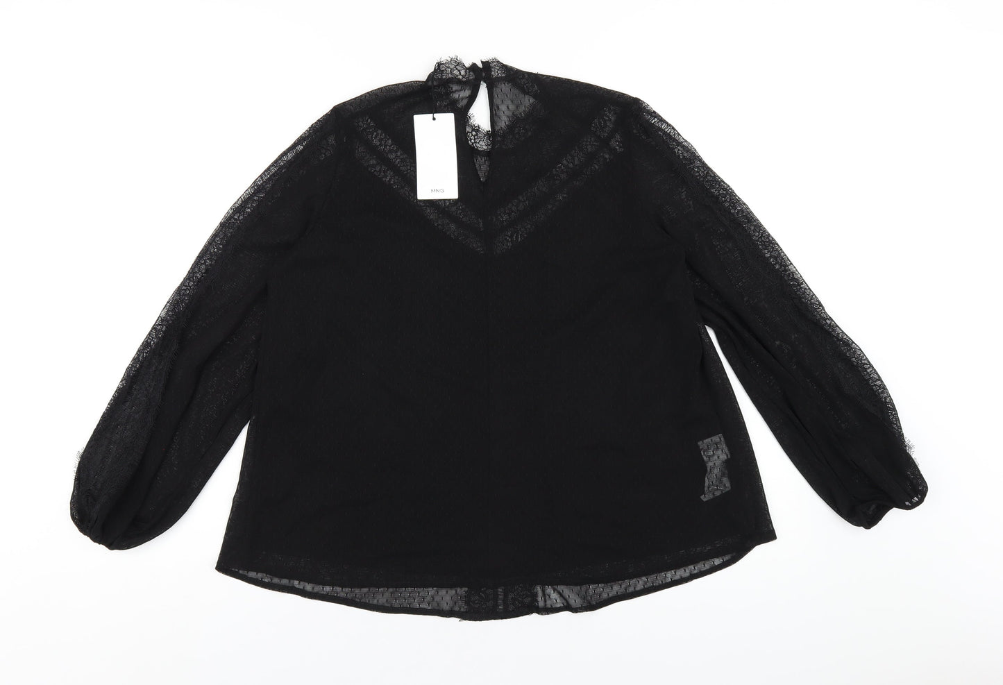 Womens UK Size S Mango Black Basic Blouse