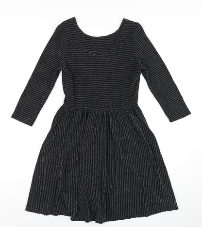 Goldie Womens Black Polyester A-Line Size M Boat Neck Pullover