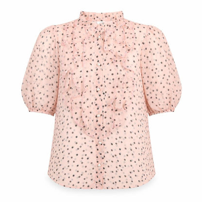 Womens UK Size 8 River Island Pink Basic Button-Up