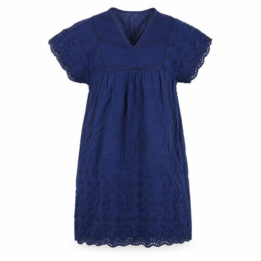 Front view of Principles women’s blue cotton a-line, size UK 12, v-neck pullover