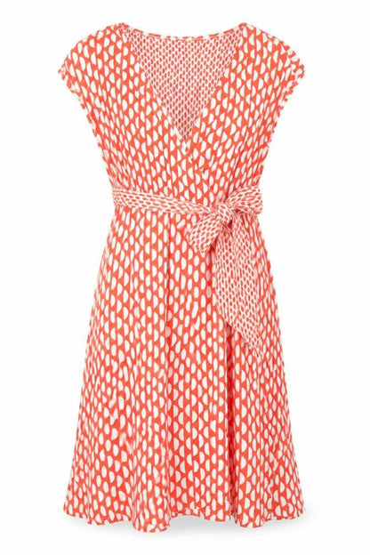 Principles Womens Red Geometric Viscose A-Line Size 8 V-Neck Pullover