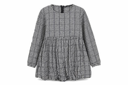 Zara Womens Blue Plaid Cotton Trapeze & Swing Size L Round Neck Zip