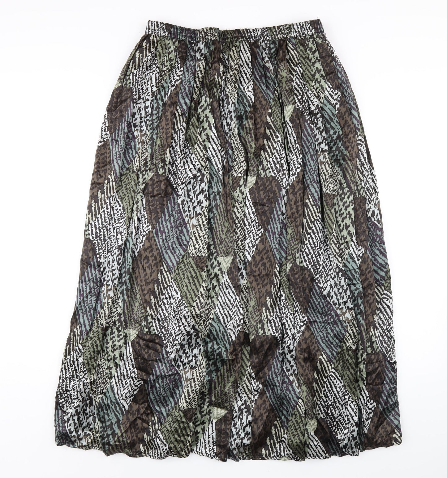 Cotswold Collection Womens Green Geometric Polyester A-Line Skirt Size 12
