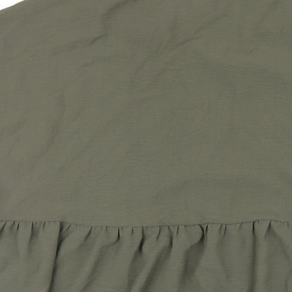 New Look Womens Green Polyester Trapeze & Swing Size 12 V-Neck Button