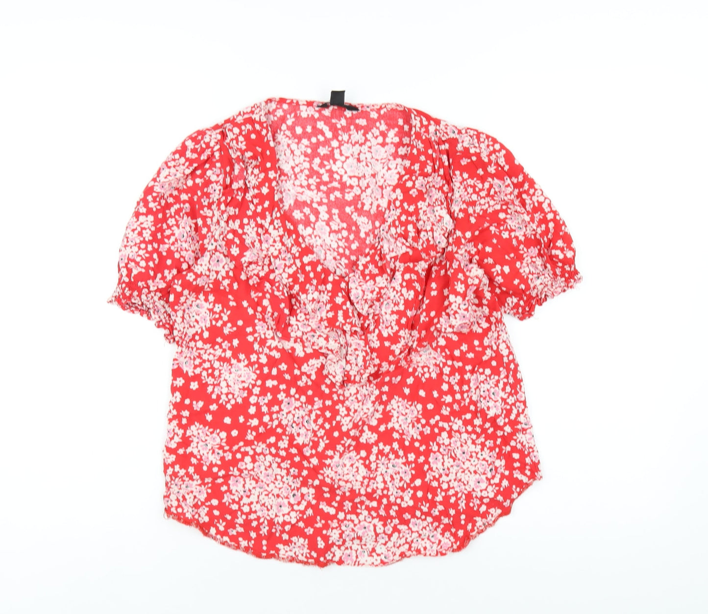 Womens UK Size 10 New Look Red Basic T-Shirt