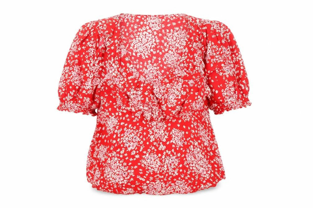 Womens UK Size 10 New Look Red Basic T-Shirt