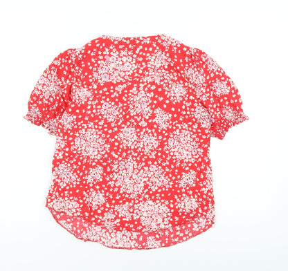Womens UK Size 10 New Look Red Basic T-Shirt