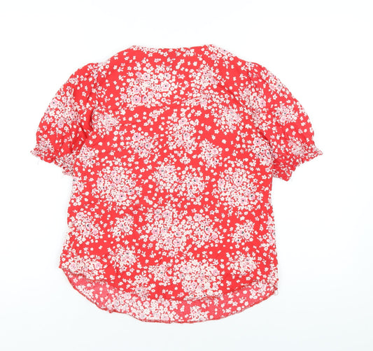 Womens UK Size 10 New Look Red Basic T-Shirt