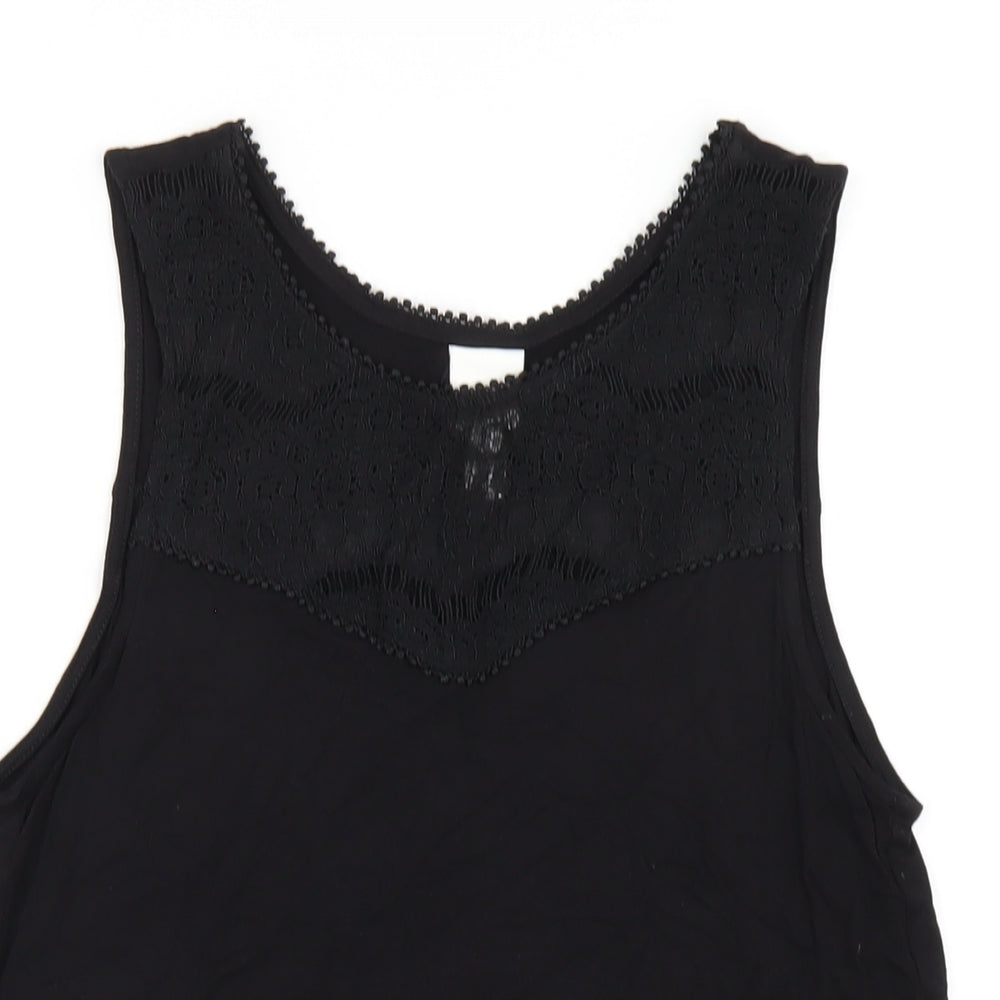 Womens UK Size S H&M Black Basic Tank