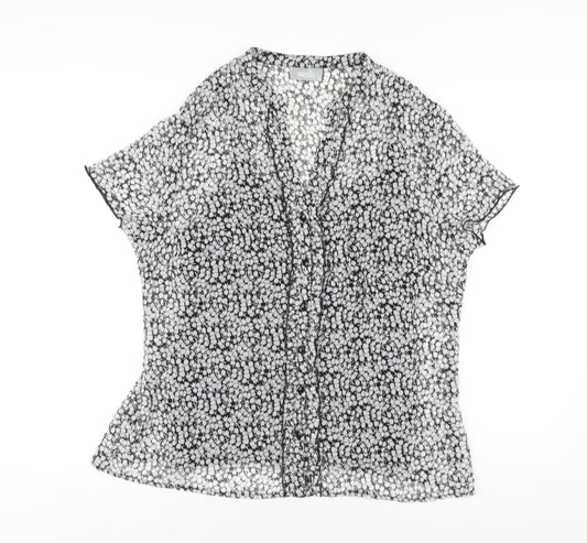Womens UK Size 16 Wallis Black Basic Button-Up
