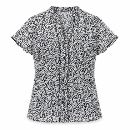 Womens UK Size 16 Wallis Black Basic Button-Up