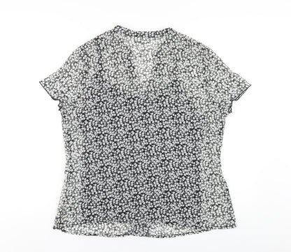 Womens UK Size 16 Wallis Black Basic Button-Up