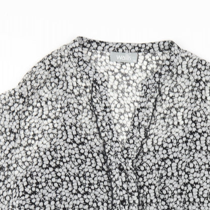 Womens UK Size 16 Wallis Black Basic Button-Up