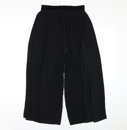Zara Womens Black Polyester Capri Trousers Size M L23 in Regular