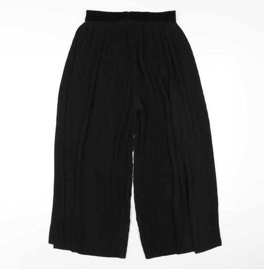 Zara Womens Black Polyester Capri Trousers Size M L23 in Regular