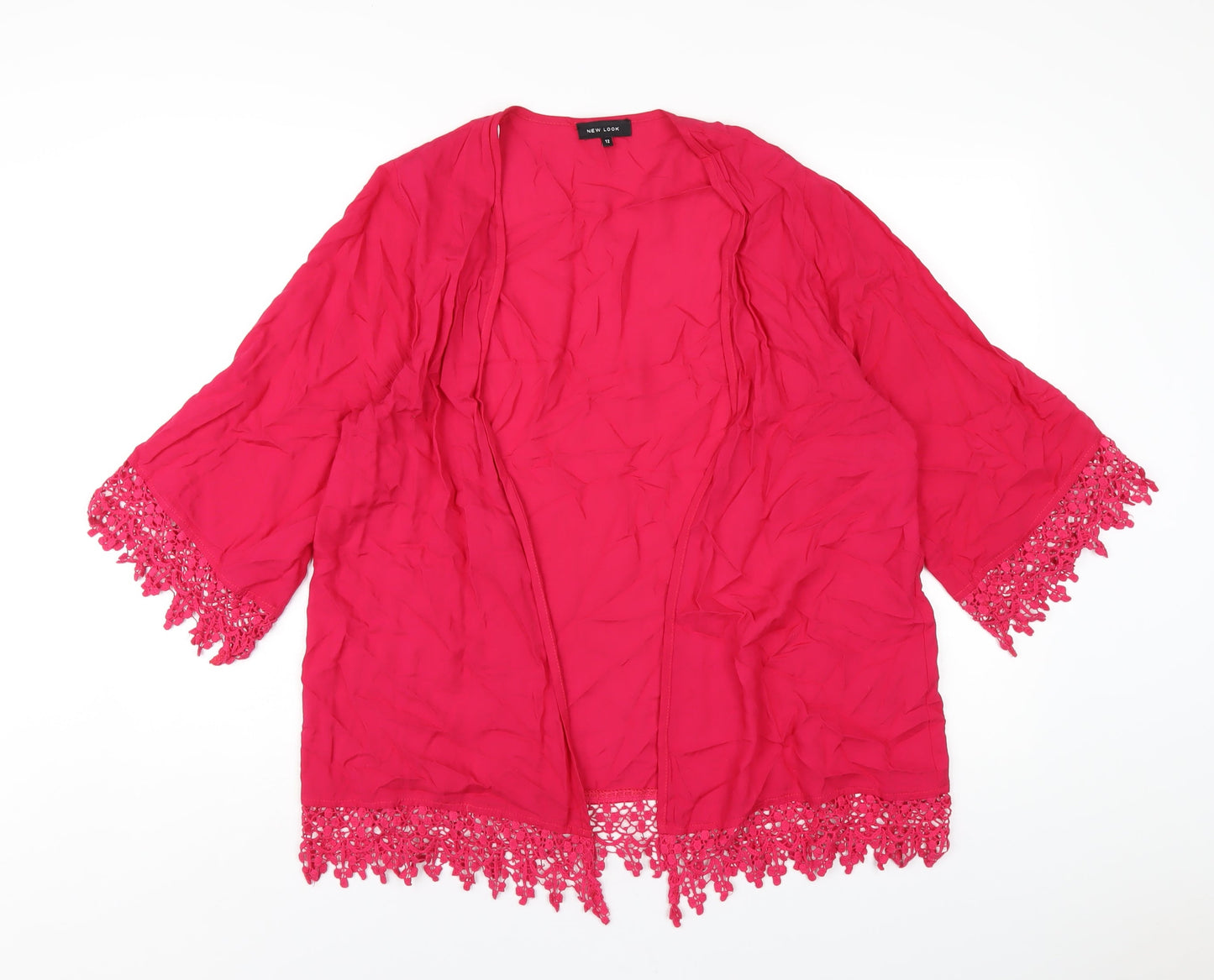 Womens UK Size 12 New Look Pink Kimono T-Shirt