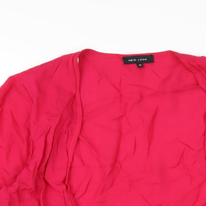 Womens UK Size 12 New Look Pink Kimono T-Shirt